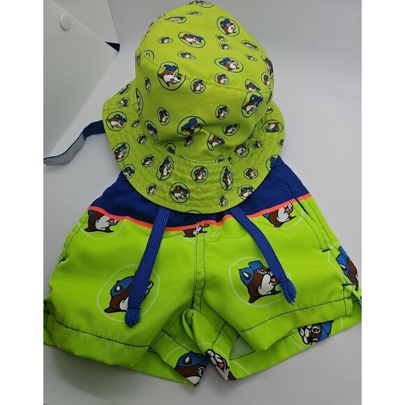 BUC-EE'S Boy's Baby Infant 6-9 Month Swimming Shorts matching sun hat - Picture 2 of 7